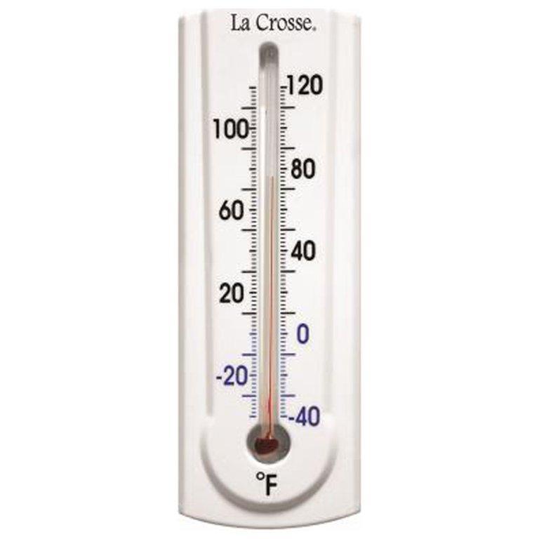 La Crosse Outdoor Thermometer with Key Hider, White, 6.5-In.