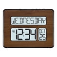 thumbnail image 1 of La Crosse Technology Atomic Calendar Backlight Digital Clock with Large Digits, Walnut, 513-1419BL-WA, 1 of 8