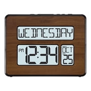 La Crosse Technology Atomic Calendar Backlight Digital Clock with Large Digits, Walnut, 513-1419BL-WA