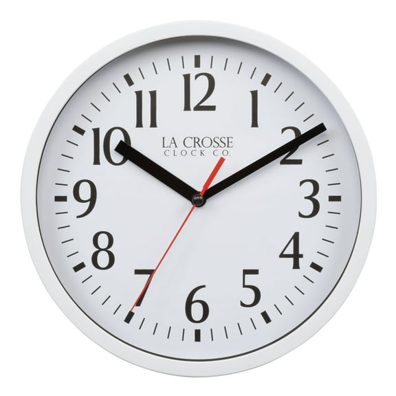 La Crosse Clock 8 inch Basics White Analog Quartz Wall Clock, 404-3020W