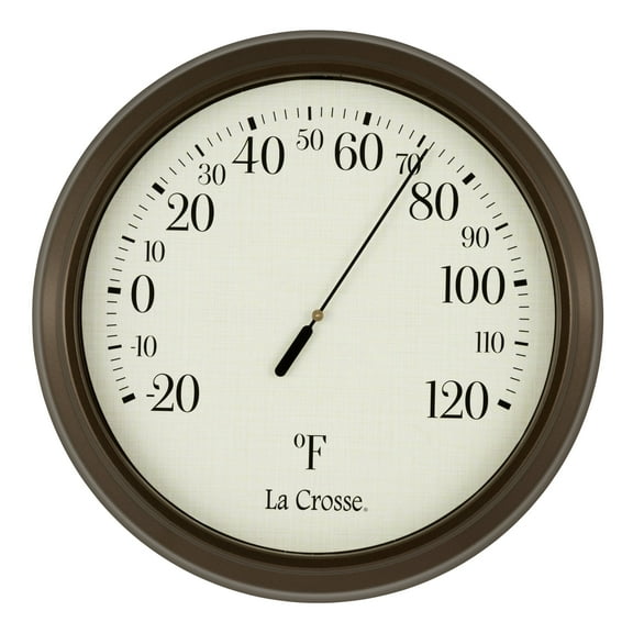 La Crosse 8 inch Plastic Round Analog Dial Thermometer, 104-108-Tbp