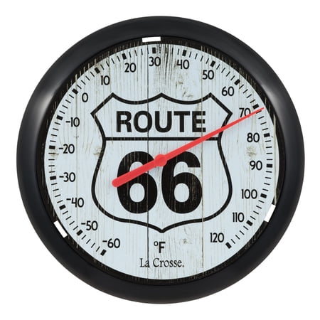 La Crosse 8" Route 66 Plastic 0.4 lb Not Battery Powered Analog Dial Thermometer, 104-108-R66