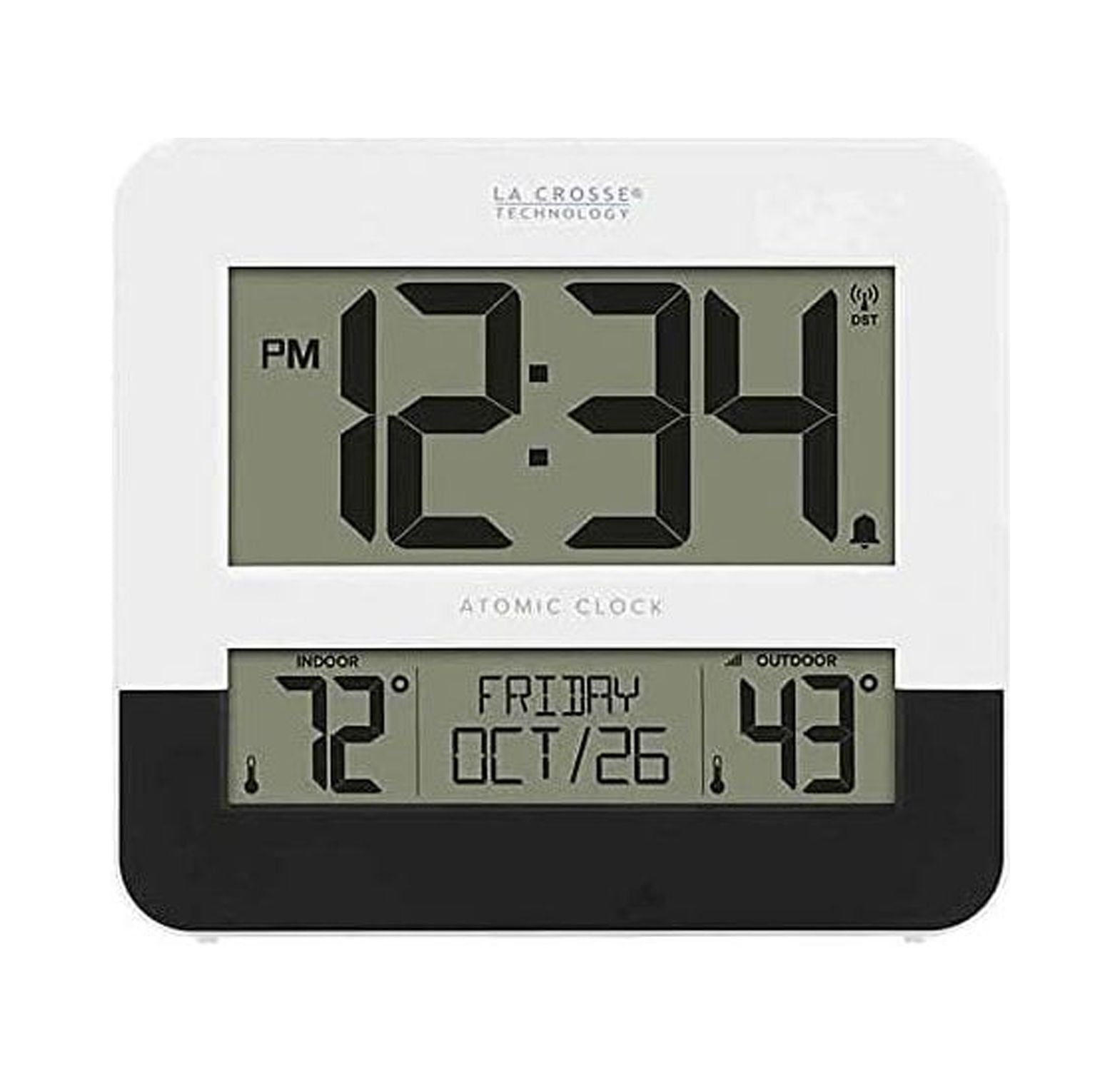 La Crosse Atomic Digital Wall Clock with in/Outdoor Temperature in