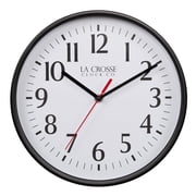 La Crosse Clock 10 inch Basics Analog Quartz Black Wall Clock, 404-3025B