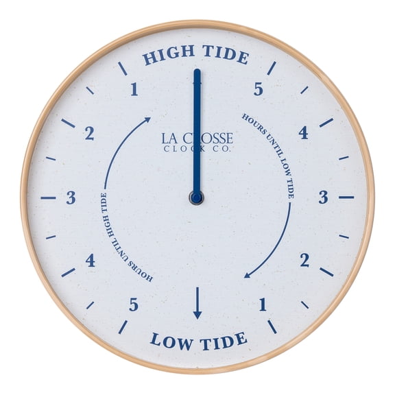 La Crosse Clock 11.81 Inch Tide Analog Quartz Wall Clock, 425-3831