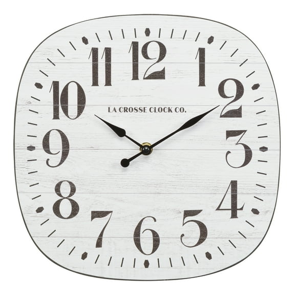 La Crosse Clock 11 inch Sylvie MDF Analog Quartz Wall Clock, 404-3428