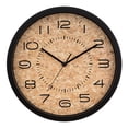 thumbnail image 1 of La Crosse Clock 12-inch Beige Felix Cork Silent Sweeping Quartz Analog Wall Clock, 404-3832, 1 of 5