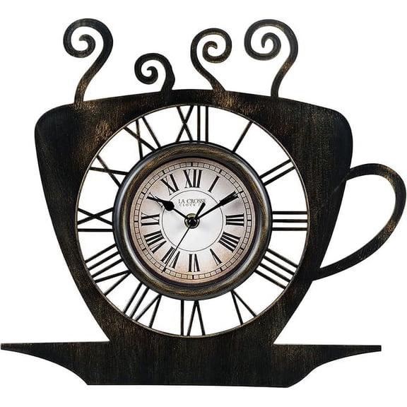 La Crosse Clock 13-Inch Latte Mug Quartz Analog Wall Clock, 404-3833B