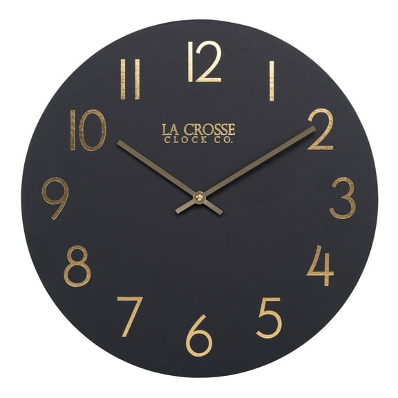 La Crosse Clock 15.75 inch NYX MDF Analog Quartz Wall Clock, 404-3841C