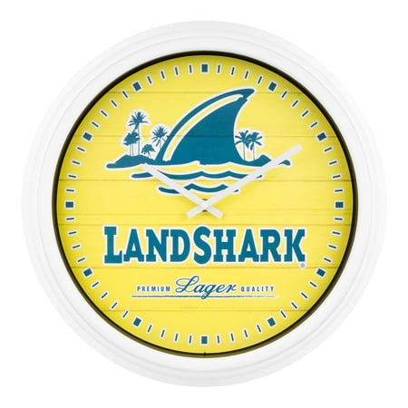 La Crosse Clock 15.75-inch Yellow Landshark Outdoor Quartz Analog Clock, 433-3841LS