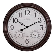 Lacrosse Safety 404-3015 15 in. Wall Clock with Temperature Humidity, Black & Metal