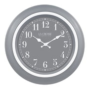 La Crosse Clock 18-inch Louisa Gray Quartz Analog Wall Clock, 404-3846