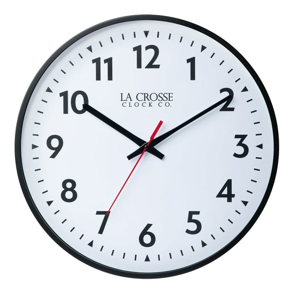 La Crosse Clock 19 Inch Commercial Silent Quartz Analog Wall Clock, 404-3048-INT
