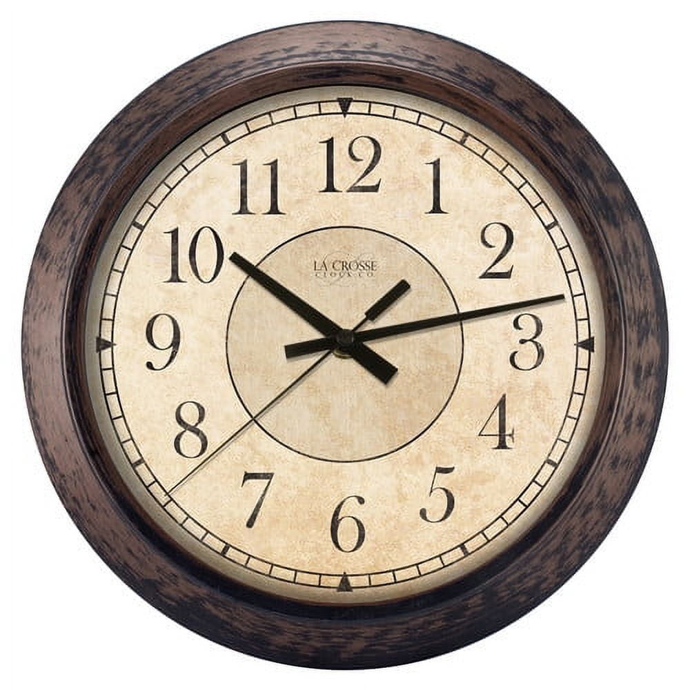 Rustic Brown 14" Round Analog Wall Clock