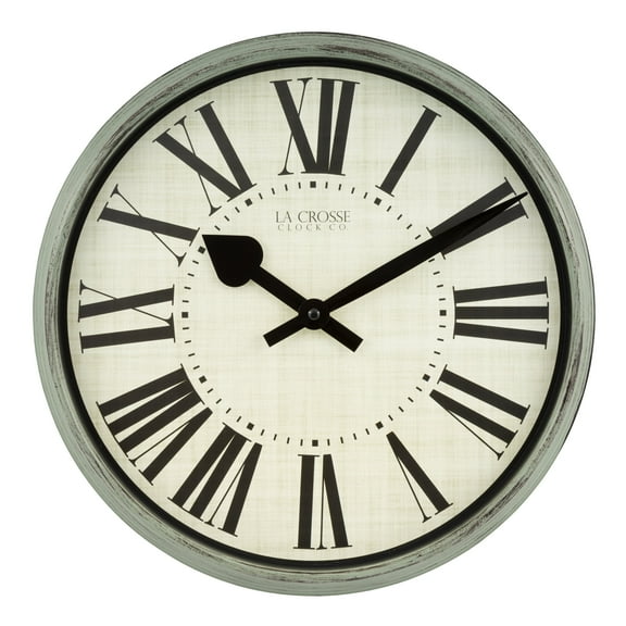 La Crosse Clock 14 inch Sage Grove Quartz Analog Wall Clock, 404-3036G