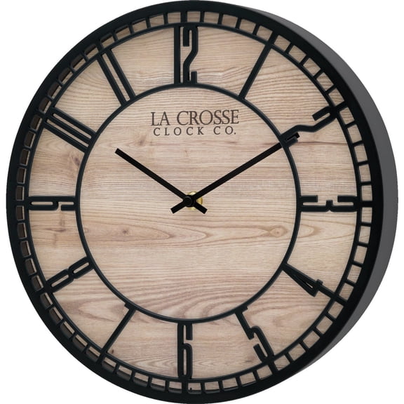 La Crosse Clock 404-3629 11.5-Inch Barrow Quartz Analog Wall Clock