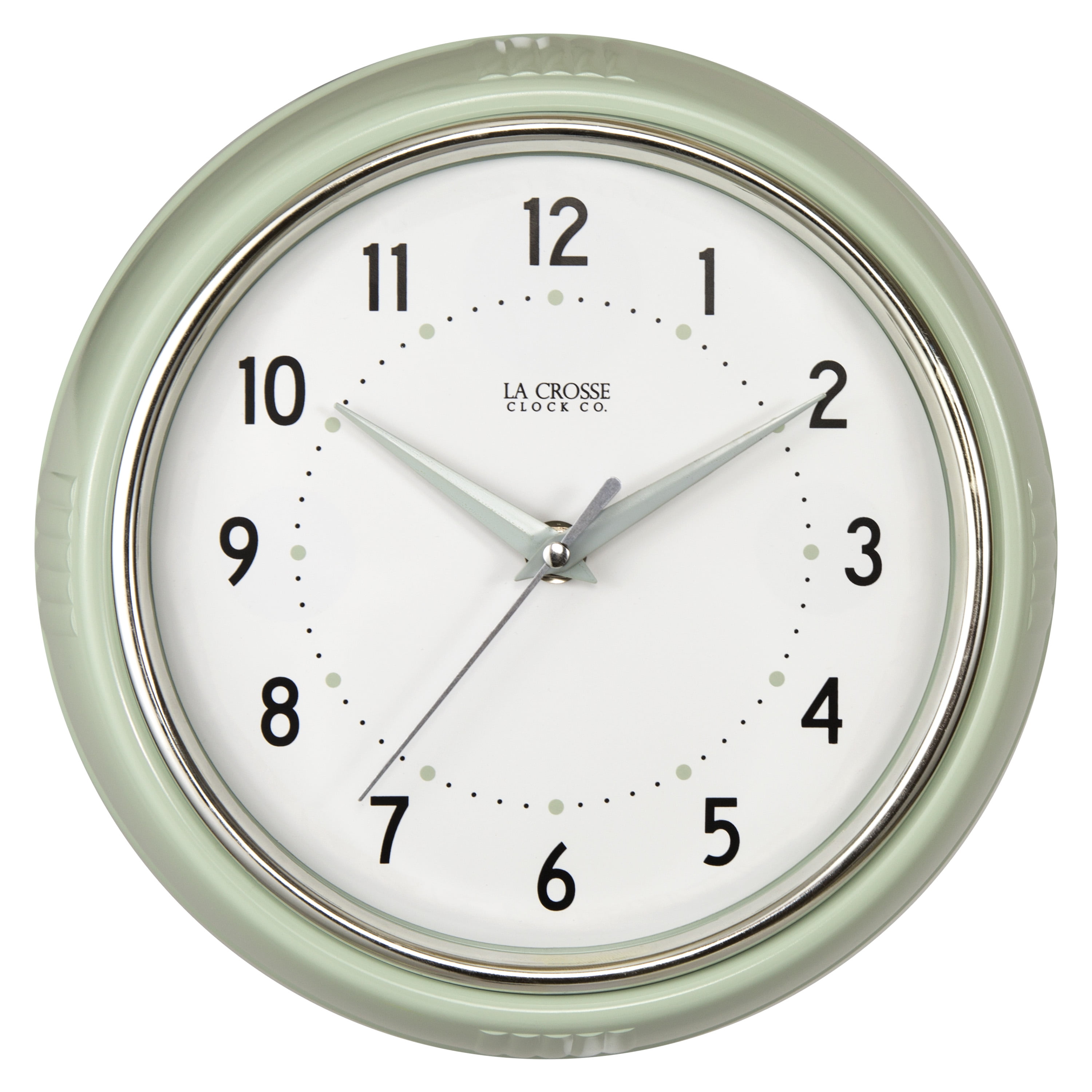 Pistachio Green Retro Diner 9.5" Quartz Analog Wall Clock