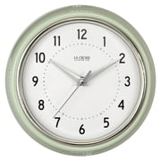La Crosse Clock 9.5 inch Retro Diner Green Silent Sweep Quartz Analog Wall Clock, 404-3024PH
