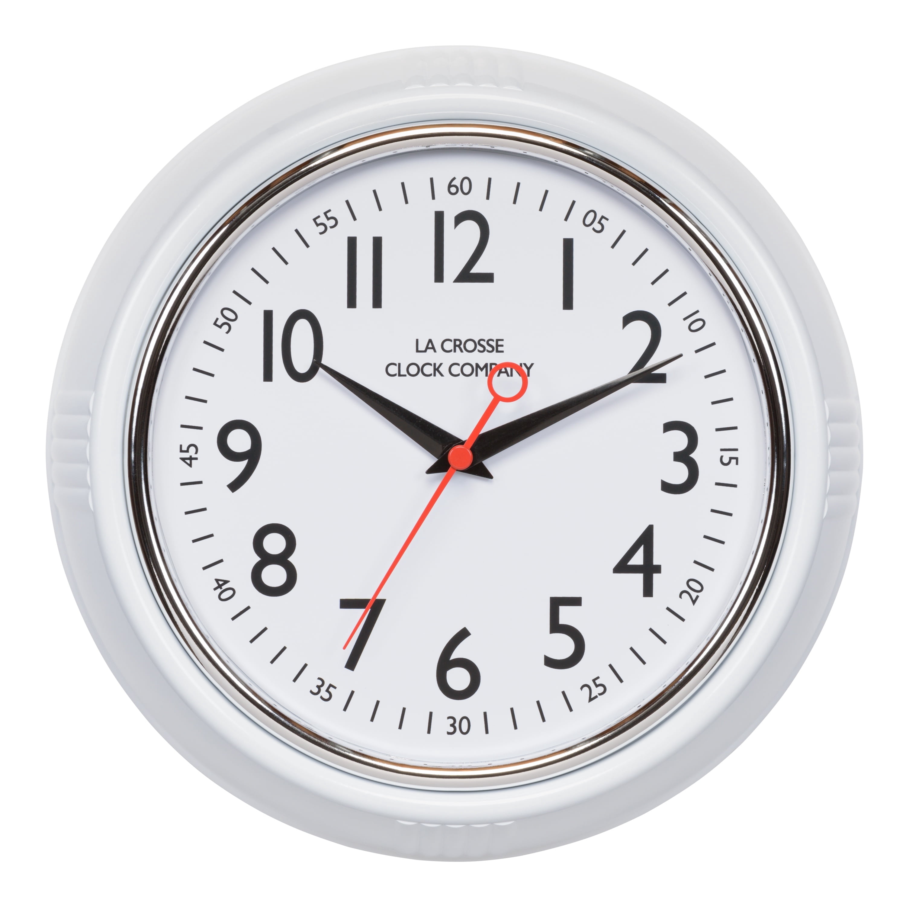 La Crosse Clock 9.61 inch Schoolhouse Analog Quartz Wall Clock, 404-3624W