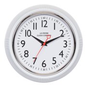 La Crosse Clock 9.61 inch Schoolhouse Analog Quartz Wall Clock, 404-3624W