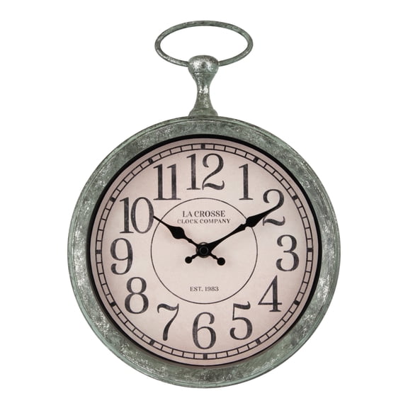La Crosse Clock 9 inch Pocket Watch Analog Quartz Wall Clock, 404-3828