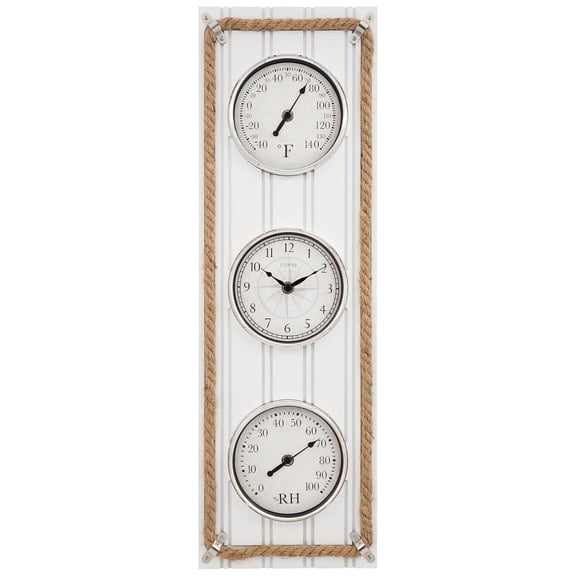 La Crosse Clock BBB86064 25" Beadboard Clock with Temp and Humidity