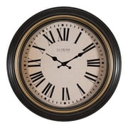 La Crosse Clock Co. 18 Inch Traditions Antique Brown Quartz Wall Clock, 404-3045BK