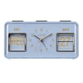 thumbnail image 1 of La Crosse Clock Daily Flip Blue Periwinkle Tabletop Alarm Clock with Calendar, 636-379BL, 1 of 6