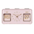 thumbnail image 1 of La Crosse Clock Daily Flip Pink Tabletop Alarm Clock with Calendar, 636-379P, 1 of 6