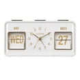 thumbnail image 1 of La Crosse Clock Daily Flip White Tabletop Alarm Clock with Calendar, 636-379W, 1 of 6