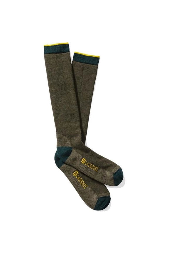 La Crosse Footwear 1002852 Mens Merino Midweight Socks for OTC, Green - Extra Large