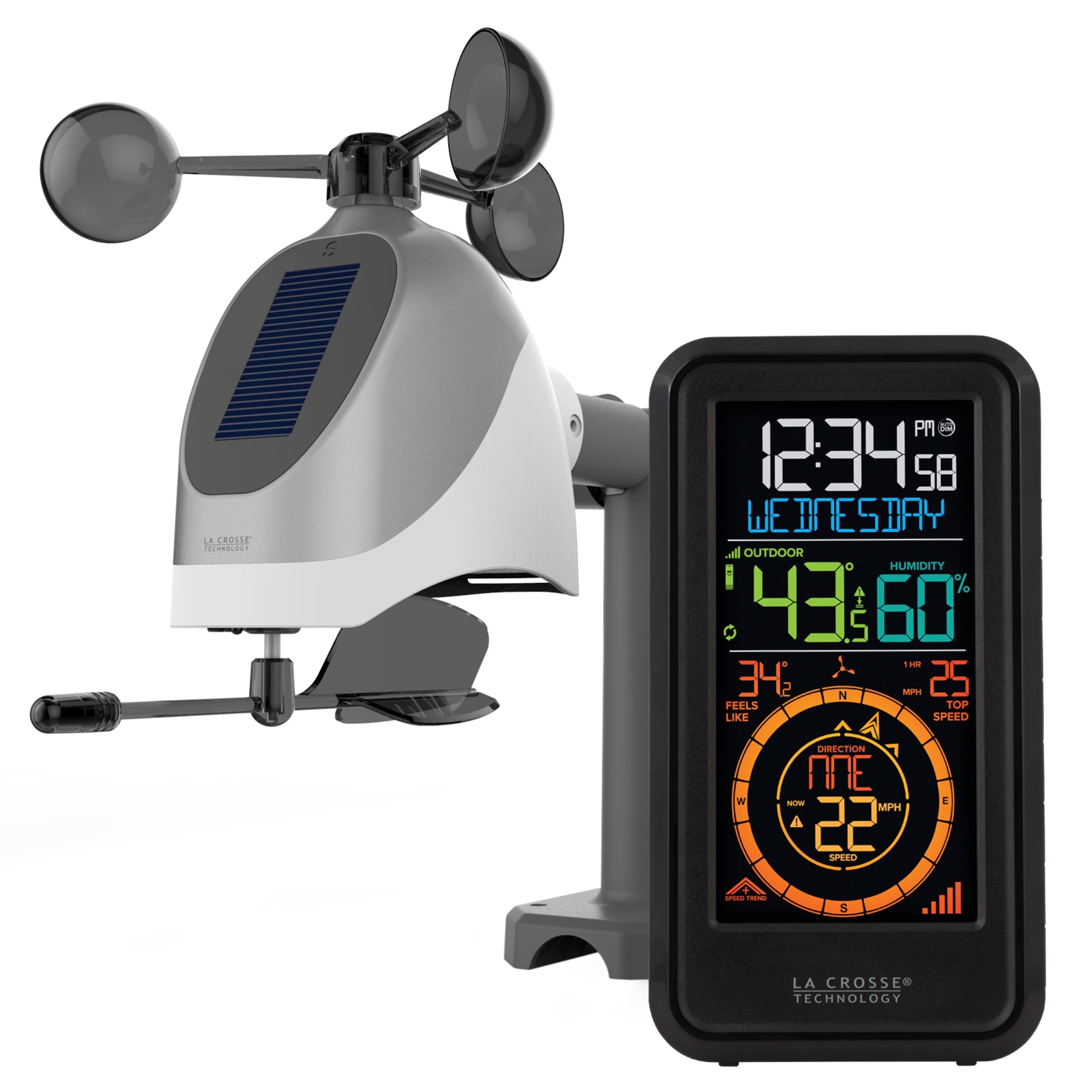 La Crosse Technology Wireless Wind & Weather Station with Breeze Solar Wind Sensor, S81120-INT
