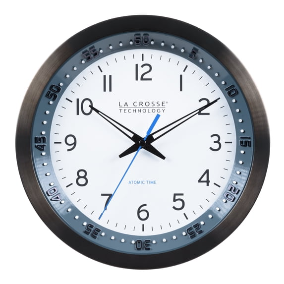 La Crosse Technology 10 Inch Black Chapter Ring Atomic Analog Clock, 404-54667-Int
