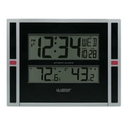 La Crosse Technology 11" WWVB Digital Clock with Temperature, Black