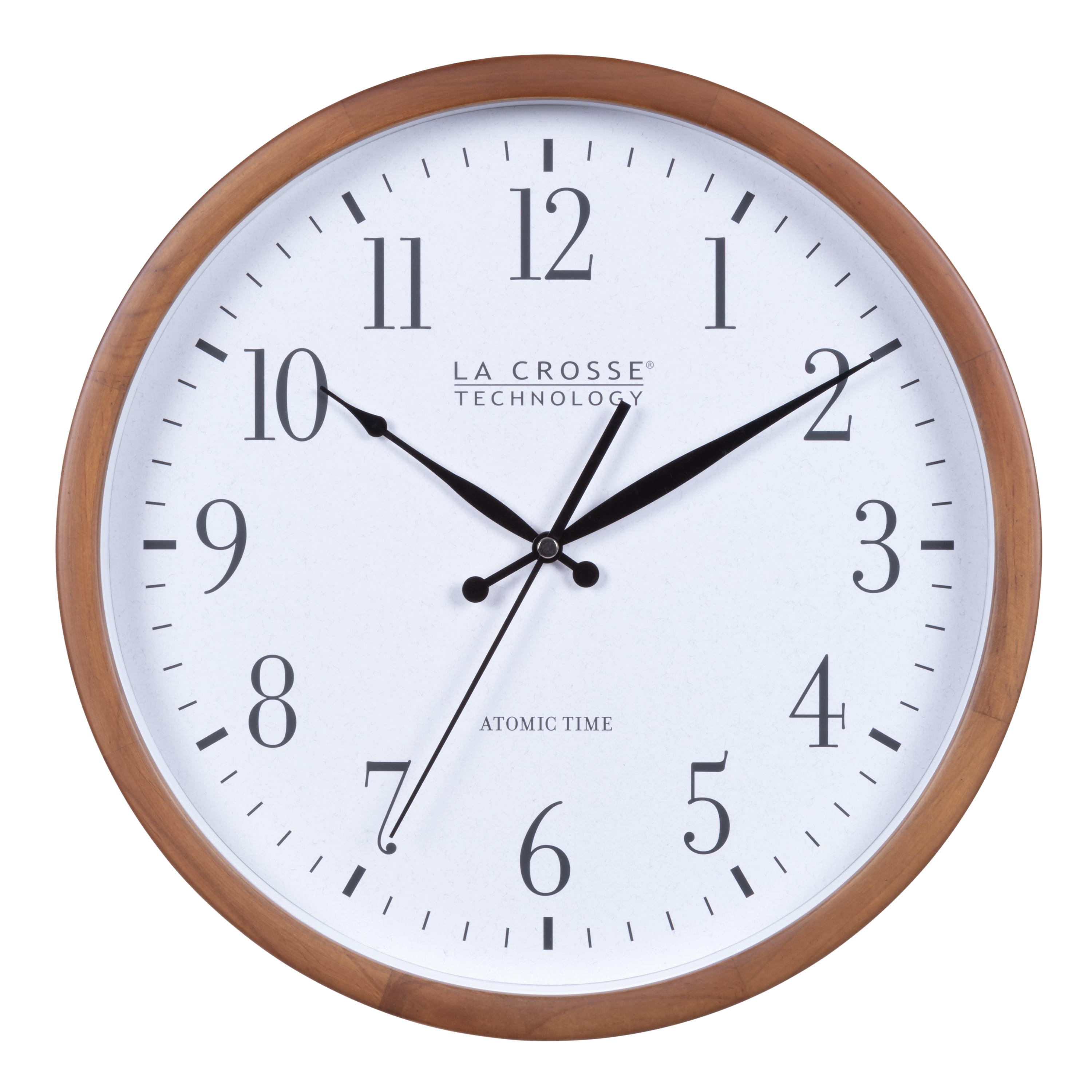 La Crosse Technology 12.8-Inch Walnut Atomic Analog Wall Clock, 404-50447-INT