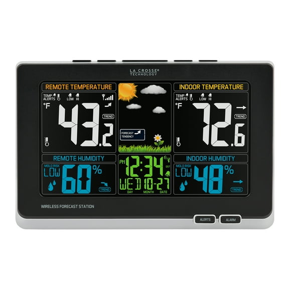 La Crosse Technology Wireless Color Weather Station with Mold Indicator, Black, 308-1414MB