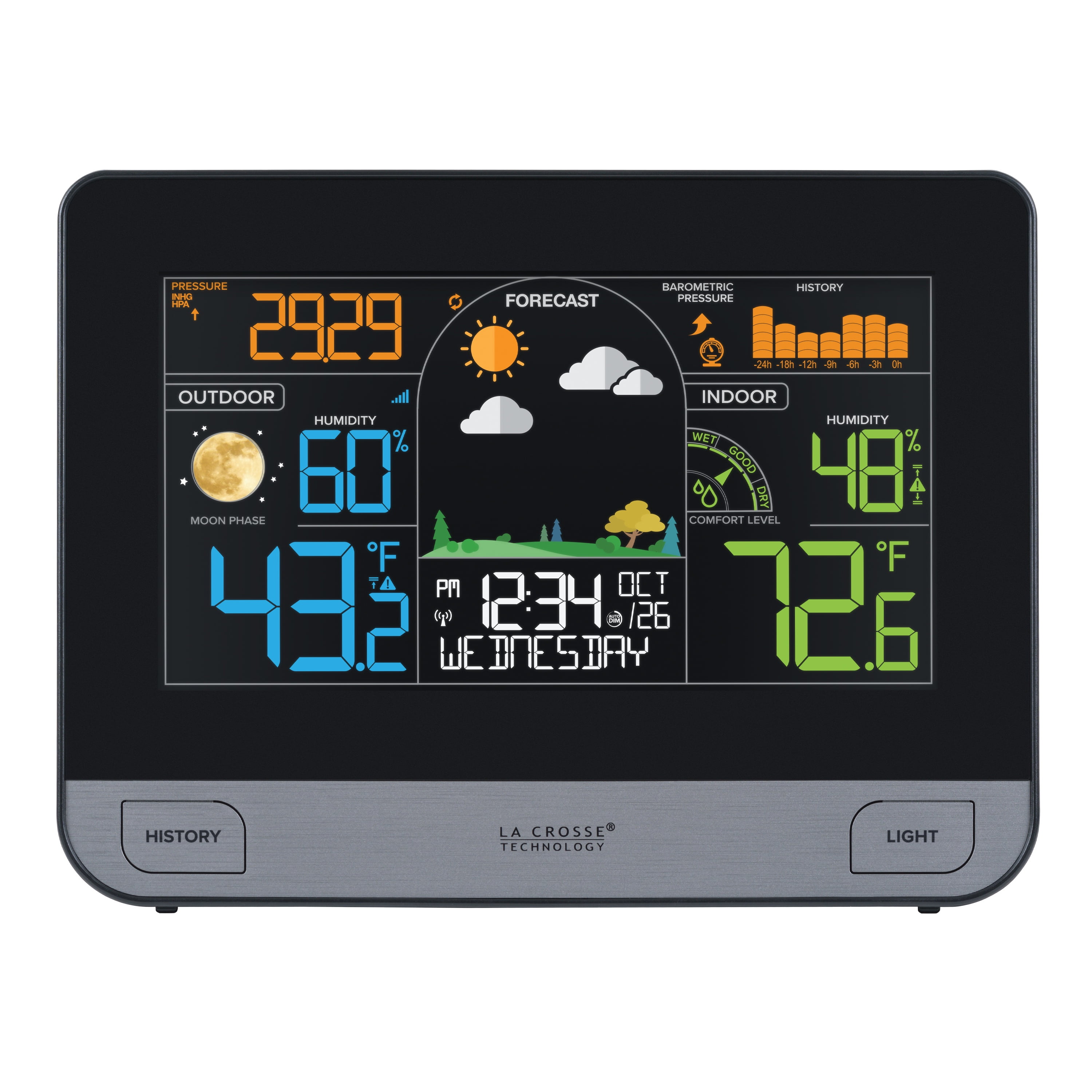 La Crosse Technology Wireless Weather Station with Atomic Time, 1 Each, 308-47737-Int