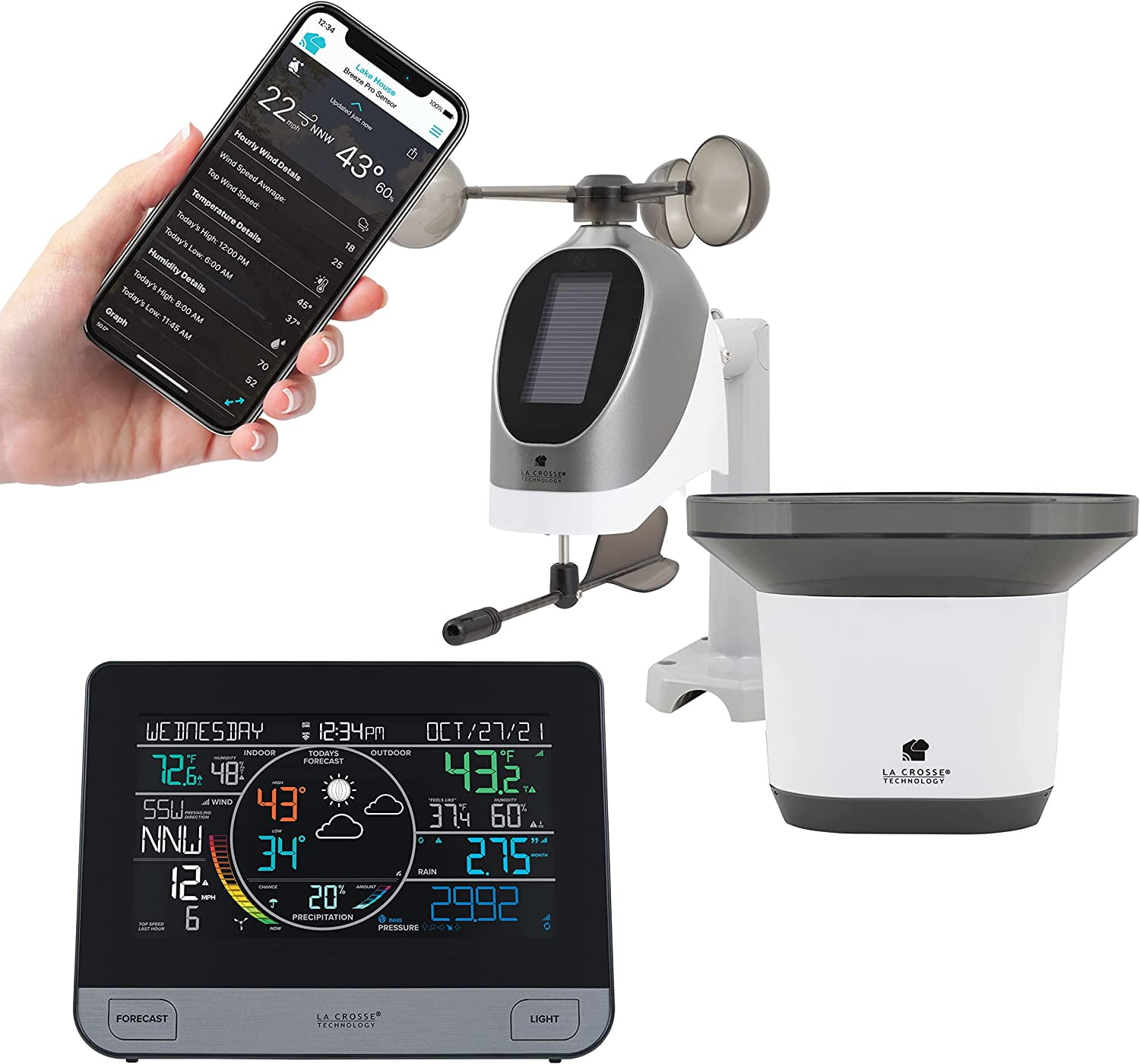 Wi-Fi Professional Weather Station with Color Display