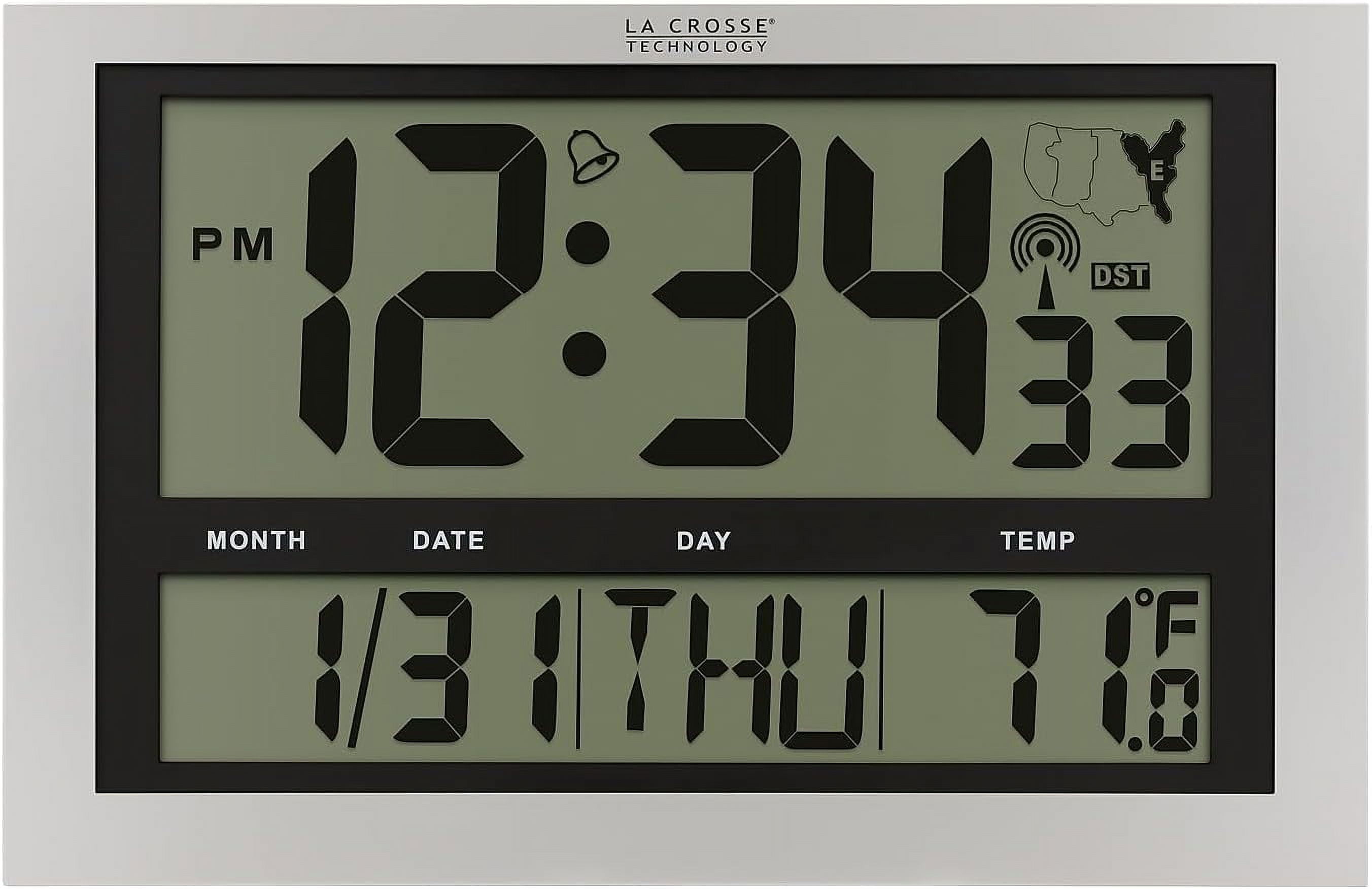 La Crosse Technology 5131211 Atomic Wall Clock with Jumbo LCD Display