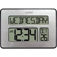 thumbnail image 1 of La Crosse Technology Atomic Digital Wall Clock with Calendar and Indoor Temperature, Brushed Aluminum, 513-1419-Int, 1 of 6