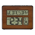 thumbnail image 1 of La Crosse Technology Digital Wall Clock with Calendar and Indoor Temperature, Walnut, 513-1419-WA, 1 of 7