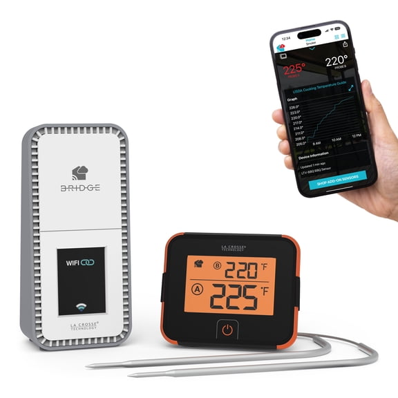 La Crosse Technology BBQ Boss Wi-Fi Alert and Monitoring System, X100-B-01
