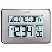 La Crosse Technology Backlight Atomic Full Calendar Clock with Extra-Large Digits, 513-1419BL-Int