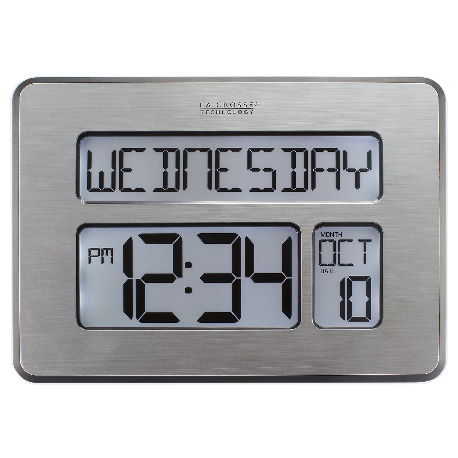 Aec Tech Landscape La Crosse Technology Backlight Atomic Full Calendar Clock with Extra ...
