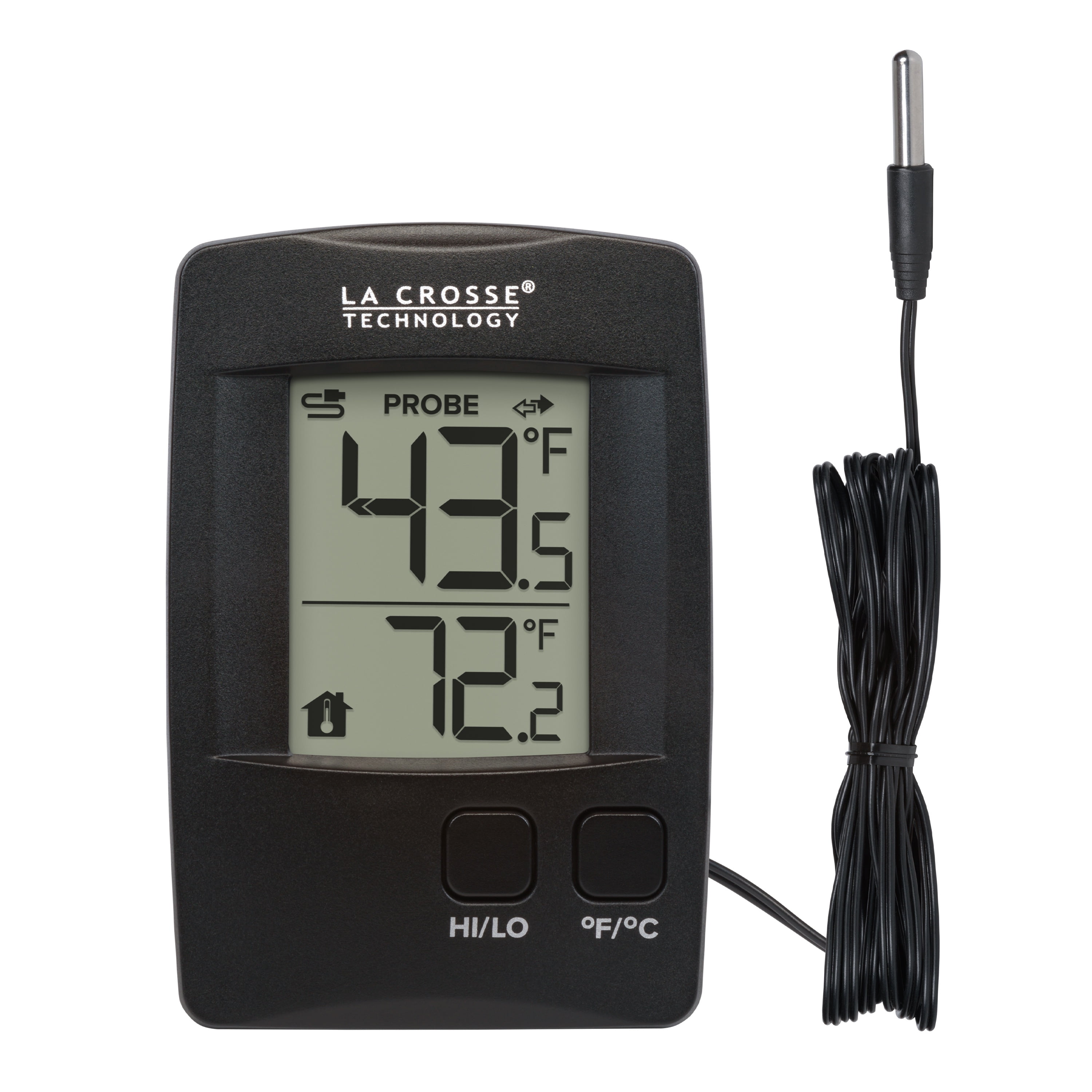 La Crosse Technology Battery Operated Digital Thermometer with Wired