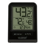 La Crosse Technology Black Wireless Temperature & Humidity Station with Time, 308-1409BT-CBP