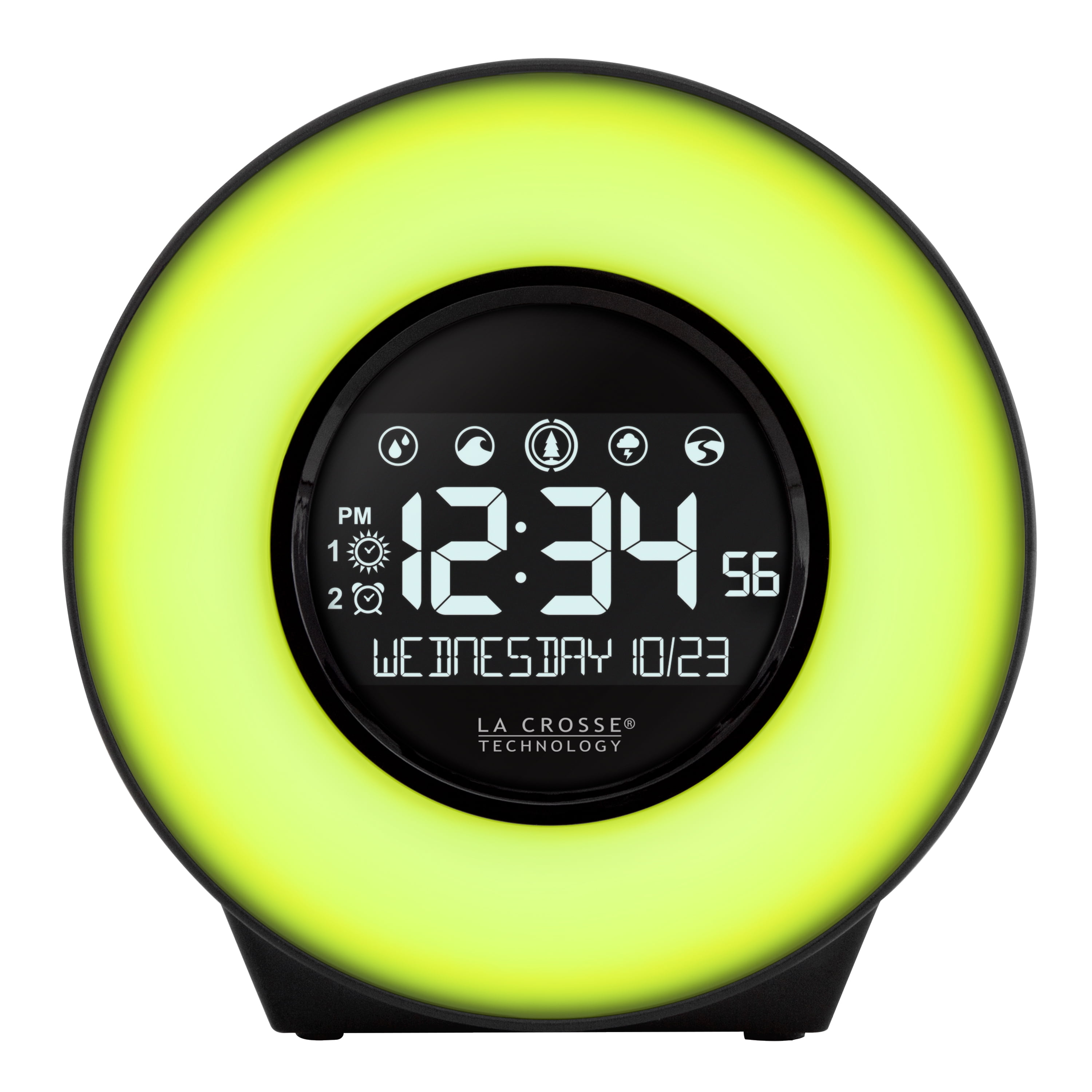 La Crosse Technology C83117 MultiColor LCD Desk Digital Alarm Clock