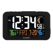La Crosse Technology Color LED Alarm Clock with USB charging port, Black, 617-1485B
