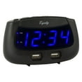 thumbnail image 1 of Equity 0.9 Inch Blue LED Dual USB Digital Alarm Clock, 30417, 1 of 5