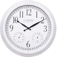 thumbnail image 1 of La Crosse Clock 15" Indoor/Outdoor Quartz Payton White Wall Clock with Temp & Humidity, 404-3015CC, 1 of 7